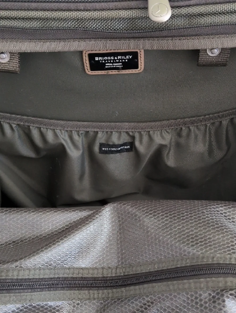 Briggs & Riley Taupe Carry-On Laptop Bag with Shoulder Strap